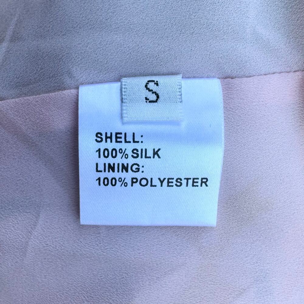 Jessie Liu Silk Summer Floral Tiered Ruffled Midi Dress Resort Pink NWT Small - Picture 7 of 9